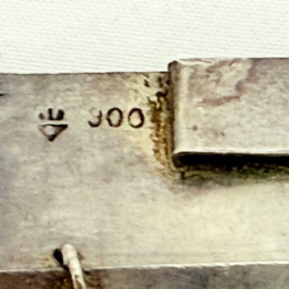 Vintage Peruvian Storyteller Panel Bracelet 900 Silver Signed - Picture 9 of 11